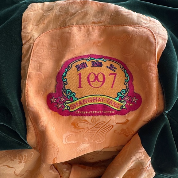 Shanghai Tang Olive Green Velvet Chinese Jacket - Picture 7 of 8